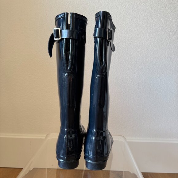 Hunter Original Tall Glossy Rain Boots Navy Blue Size 37 (6 US) - Picture 4 of 15